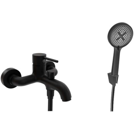 kielle Oudee - Miscelatore per vasca con accessori EcoSpare, nero opaco 10302SN24