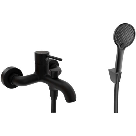 kielle Oudee - Miscelatore per vasca con accessori EcoSpare, nero opaco 10302SN54