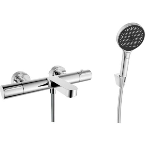 kielle Oudee - Miscelatore termostatico per vasca da bagno, con accessori, cromo 10302SNT20