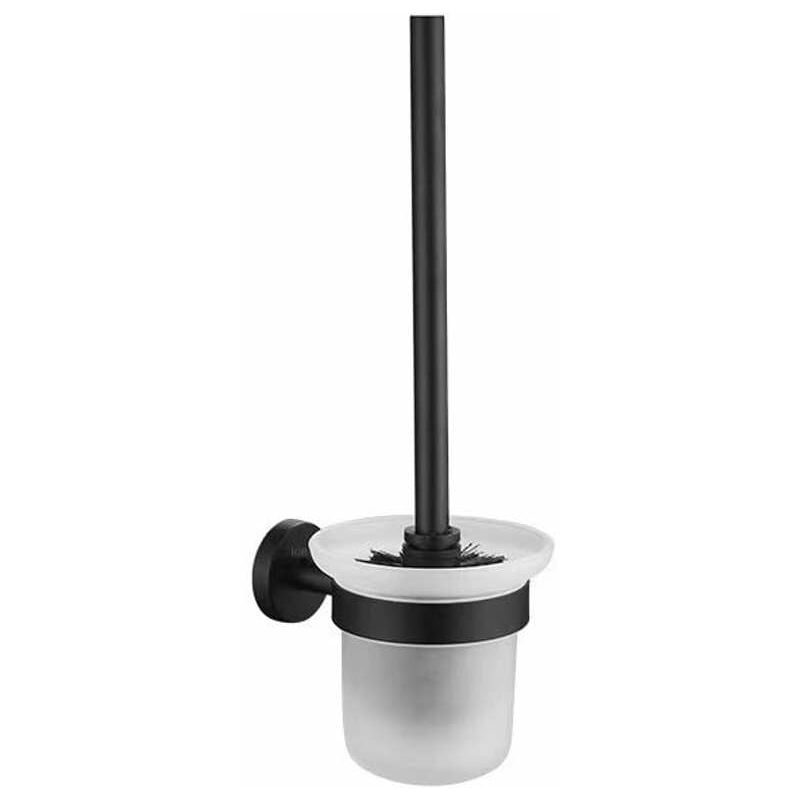 Oudee - Porte-balai wc mural avec support, verre dépoli/noir mat 40502004 - Kielle