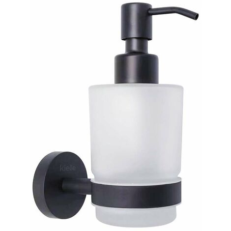 kielle Oudee - Seifenspender mit Halter, Glas matt/schwarz matt 40102004