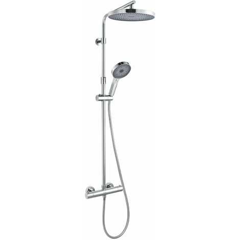 kielle Oudee - Set de douche avec thermostat, 26 cm, 3 jets, chrome 20602010