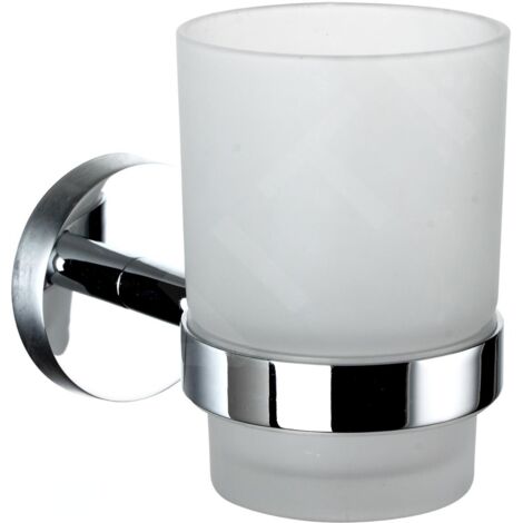 kielle Oudee - Verre pour brosse à dents et dentifrice, verre mat / chrome 40002010