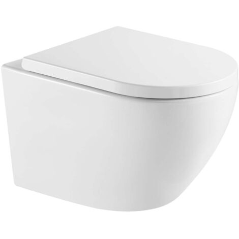 kielle Oudee - Wand-WC mit Softclose-Sitz, Vortex Rimless+, weiß 30102010-SET2