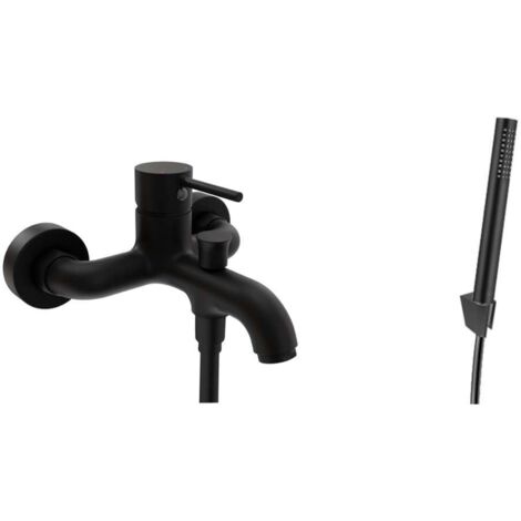 kielle Oudee - Wannenarmatur mit Zubehör EcoSpare, mattschwarz 10302SN34