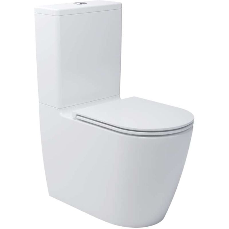 Oudee - wc combi avec réservoir et abattant Softclose, Vortex, blanc 30202000 - Kielle