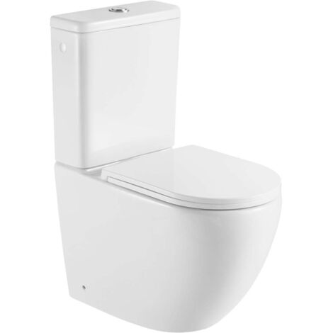 kielle Oudee - WC-Kombi-Garnitur mit Spülkasten und Softclose-Sitz, Vortex Rimless, weiß 30202010