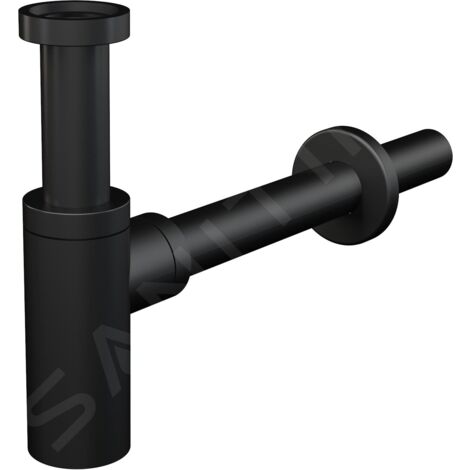 kielle Siphons - Siphon pour lavabo, diamètre 32 mm, rond, métal, noir mat 30901014