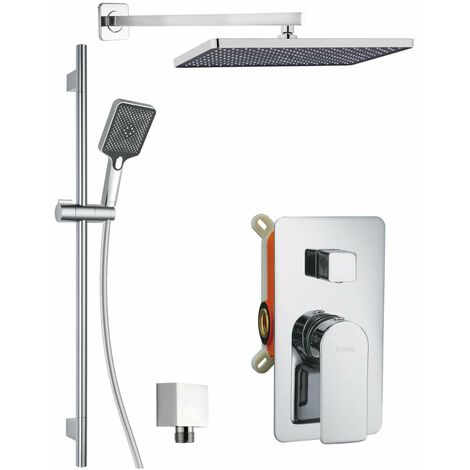 kielle Vega - Duschset mit Unterputzarmatur, für 2 Verbraucher, mit Zubehör und Einbaukörper, verchromt 20618SP10