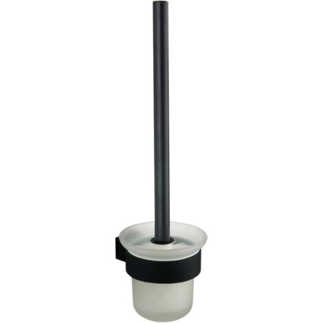 kielle Vega - Escobilla de WC de pared, con soporte, cristal/negro mate 40518024