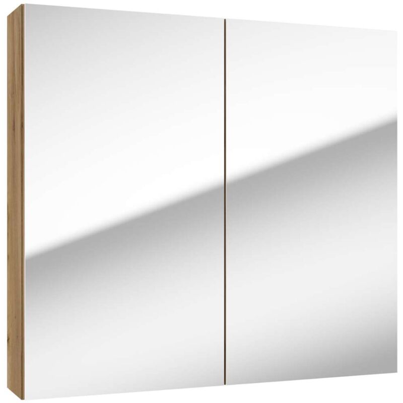 Kielle - Vega - Meuble avec miroir, 80x73x15 cm, chêne doré 50118801