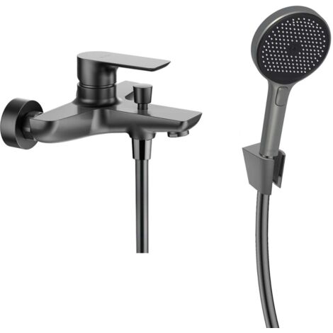 kielle Vega - Miscelatore per vasca da bagno con accessori, gun metal 10318SN13