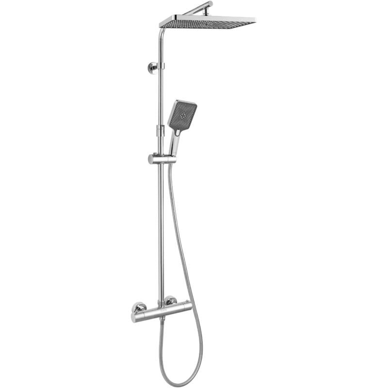 Kielle - Vega - Set de douche avec thermostat, 30x20 cm, 3 jets, chrome 20618000