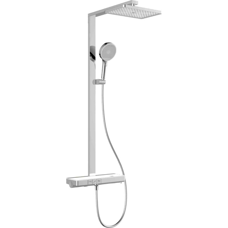 Vega - Set de douche thermostatique, 36 x 24 cm, 3 jets, chrome/blanc 20618010 - Kielle