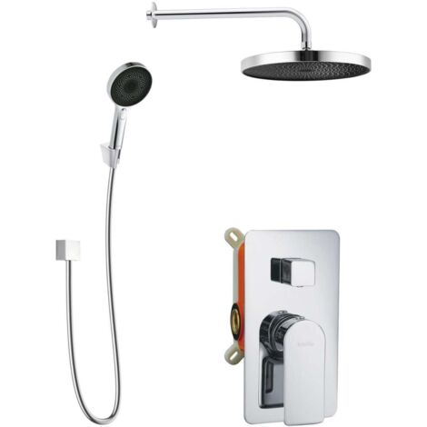 kielle Vega - Set doccia con miscelatore ad incasso a 2 utenze, con accessori e corpo incasso, cromo 20618SP40