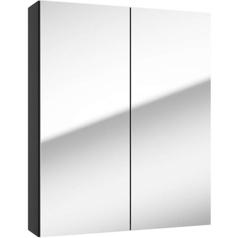 kielle Vega - Spiegelschrank, 60x73x15 cm, schwarz matt 50118604