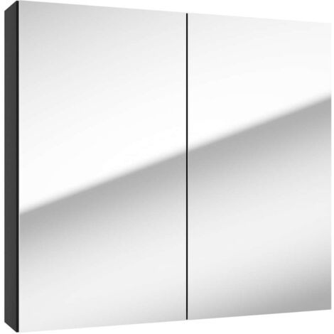 kielle Vega - Spiegelschrank, 80x73x15 cm, schwarz matt 50118804