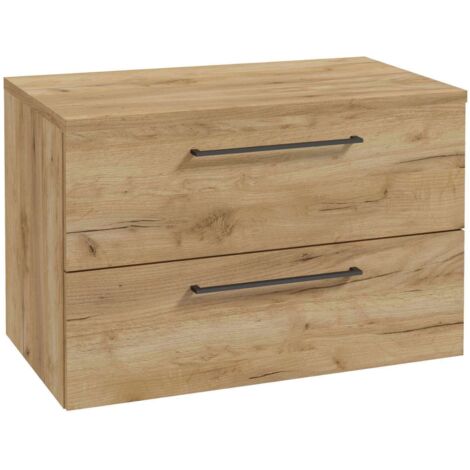 kielle Vega - Waschtischunterschrank einschließlich Waschtischplatte 80x50x46 cm, Eiche Gold 50018S811