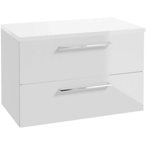 kielle Vega - Waschtischunterschrank einschließlich Waschtischplatte 80x50x46 cm, weiß glänzend 50018S810