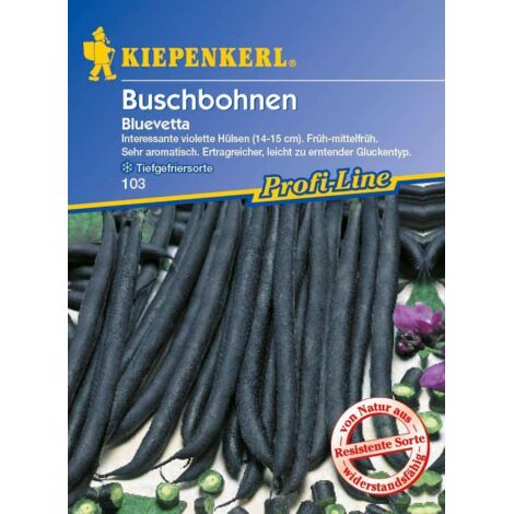 Kiepenkerl Buschbohne Bluevetta Phaseolus vulgaris var. nanus, Inhalt ca. 8-10 lfd. Meter Saatgut