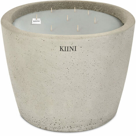 KIINI Betonkerze Sojawachs Modernes Design L Grau