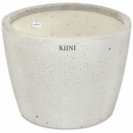 KIINI Betonkerze Sojawachs Modernes Design L Weiß
