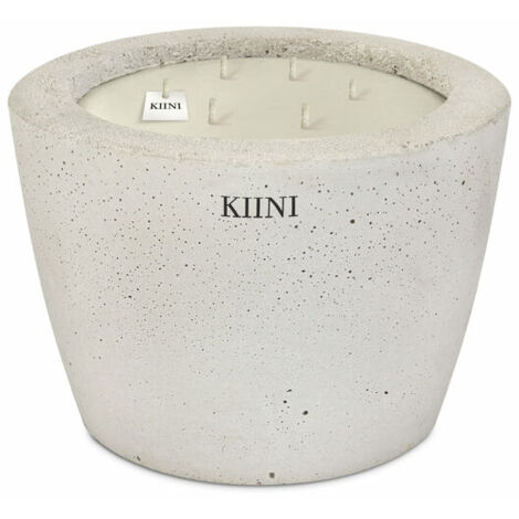 KIINI Betonkerze Sojawachs Modernes Design M Weiß