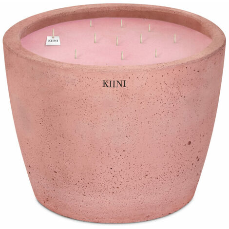 KIINI Betonkerze Sojawachs Modernes Design XL Rosa
