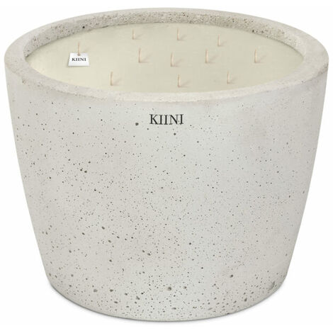 KIINI Betonkerze Sojawachs Modernes Design XL Weiß