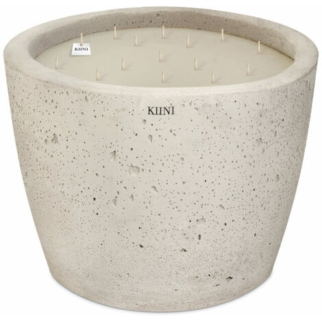 KIINI Betonkerze Sojawachs Modernes Design XXL Beige