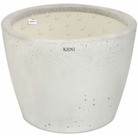 KIINI Betonkerze Sojawachs Modernes Design XXL Weiß