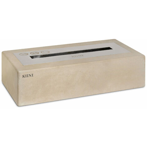 KIINI IMARA Freistehender Biokamin Tisch-Biokamin + 1L ethanolfrei Beige