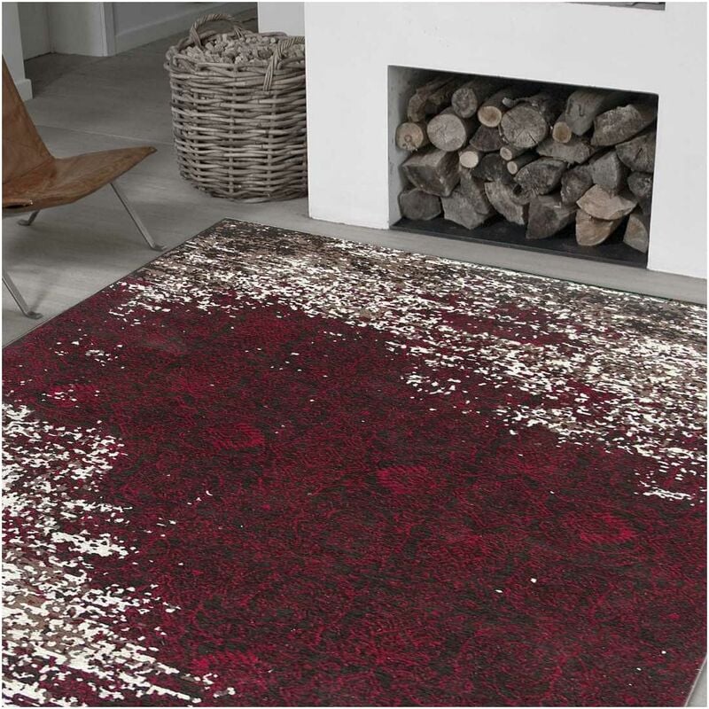 

Kilim alfombra 140x200 cm rectangular AURATA salón Orange tejida a mano adecuado para calefacción por suelo radiante - Rose