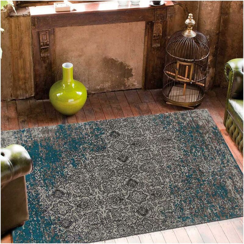 

Kilim alfombra 140x200 cm rectangular AURATA salón Orange tejida a mano adecuado para calefacción por suelo radiante - Beige