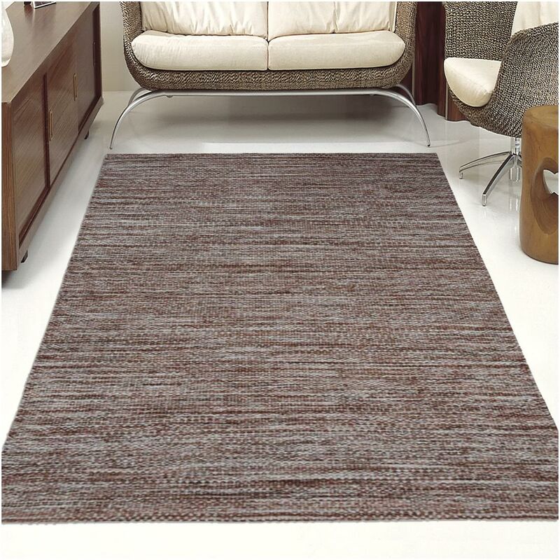 

Kilim alfombra 60x110 cm rectangular Brown COTORY Introduzca el algodón tejida a mano - Marron