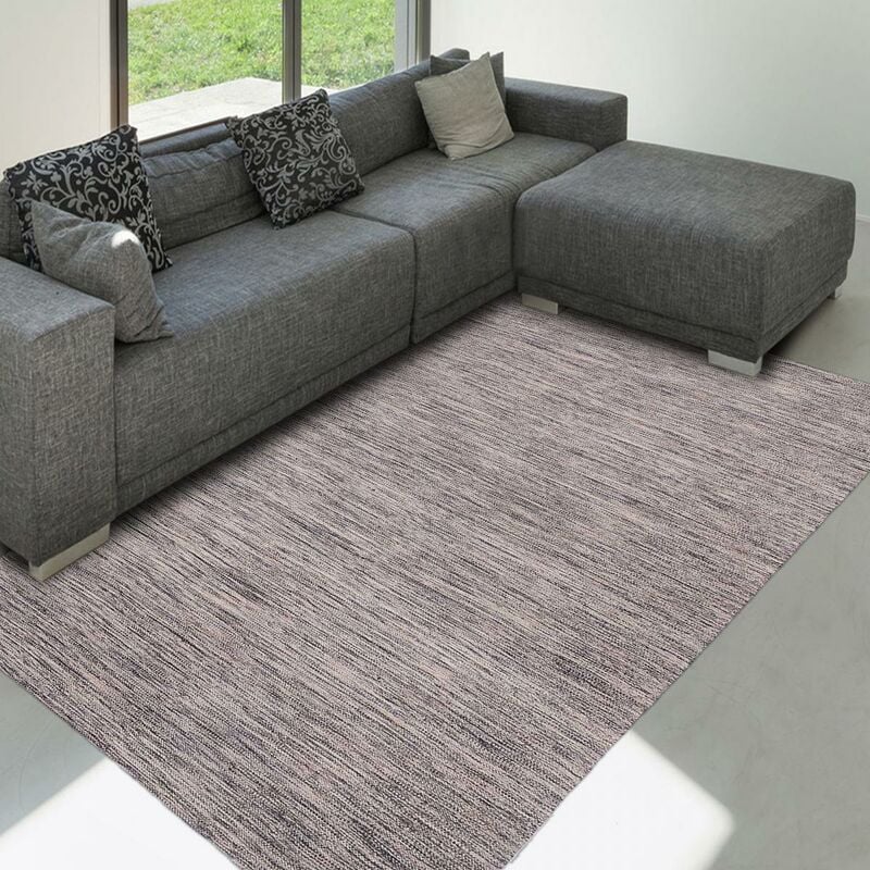 

Kilim alfombra 60x110 cm rectangular Brown COTORY Introduzca el algodón tejida a mano - Gris