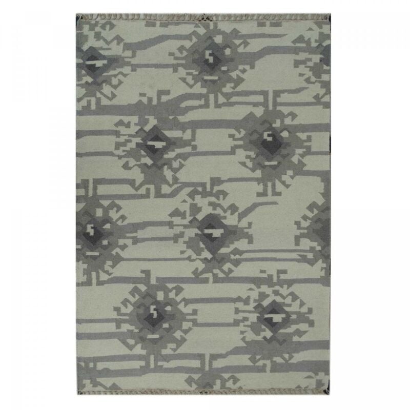 

Kilm KMesar alfombra en lana gris - Gris