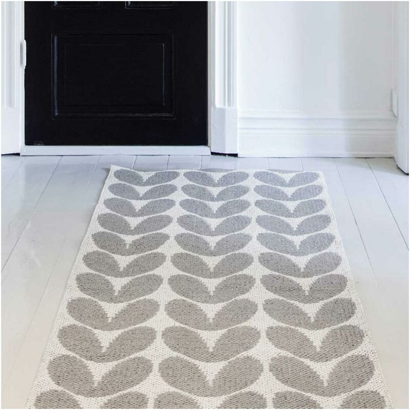 

Kilim alfombra 70x200 cm rectangular KARIN gris terraza, jardín adecuado para calefacción por suelo radiante - Gris