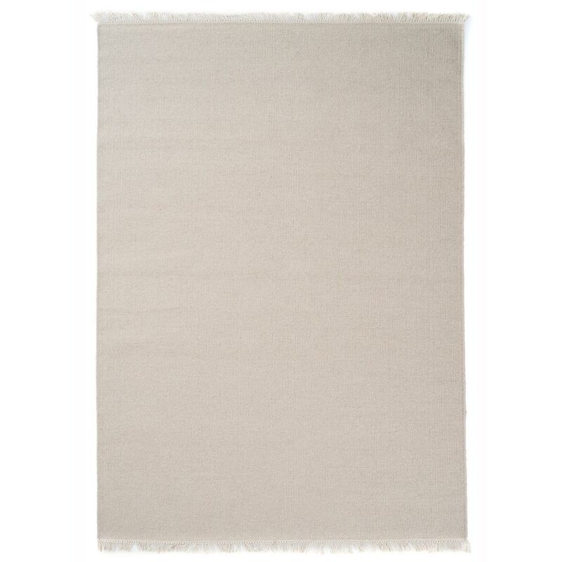 

Dezenco - Alfombra de arco iris kilim en lana verde - Beige