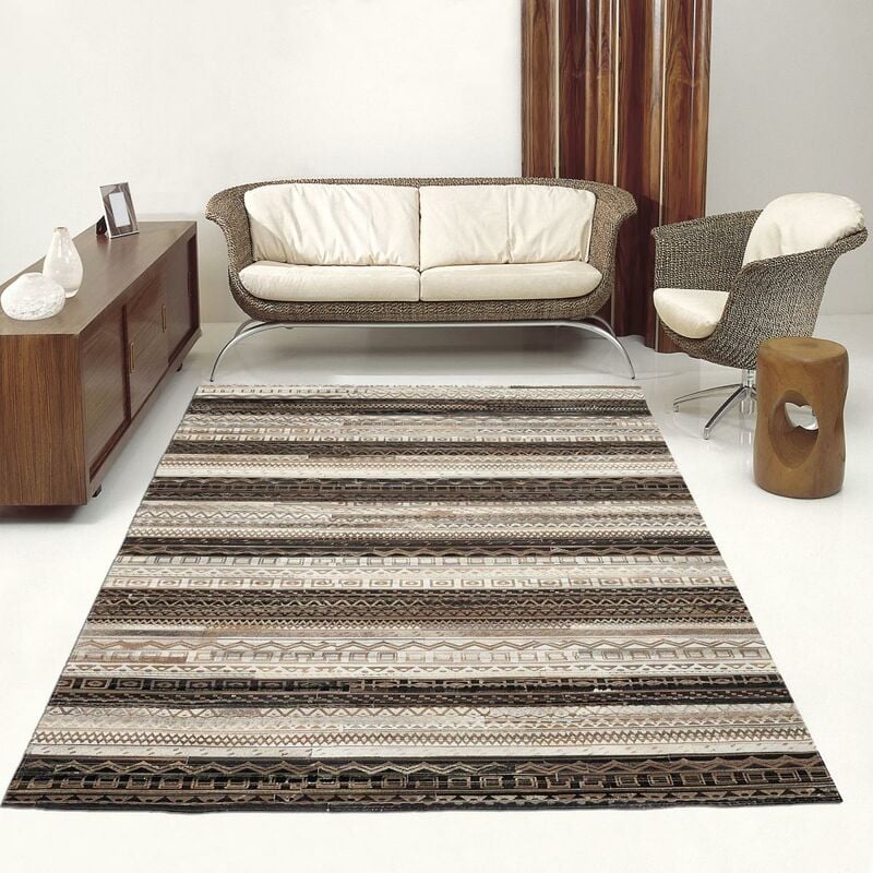 

Kilim alfombra 80x150 cm Rectangular Beige ZAIRA Salón de Sesiones cosido a mano - Beige