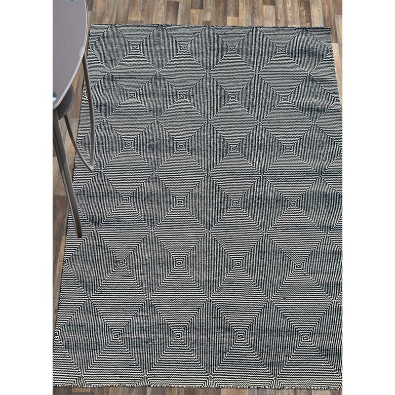 

Kilim alfombra 80x150 cm rectangular Mican Grey Room tejida a mano - Gris