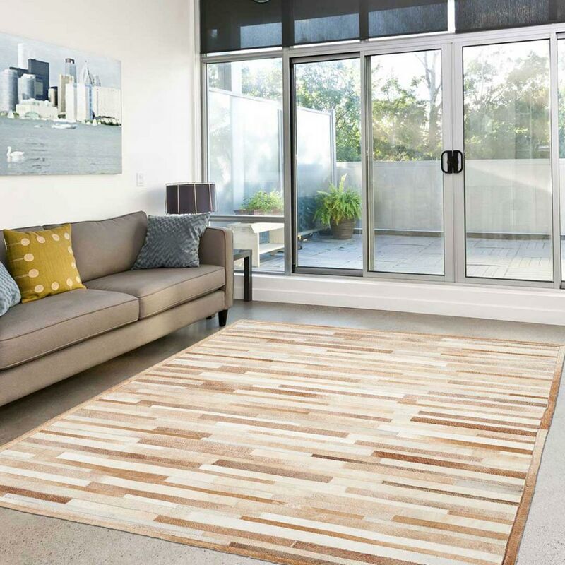 

Kilim alfombra 80x150 cm rectangular Negro NATAL Salón de Sesiones cosido a mano - Beige