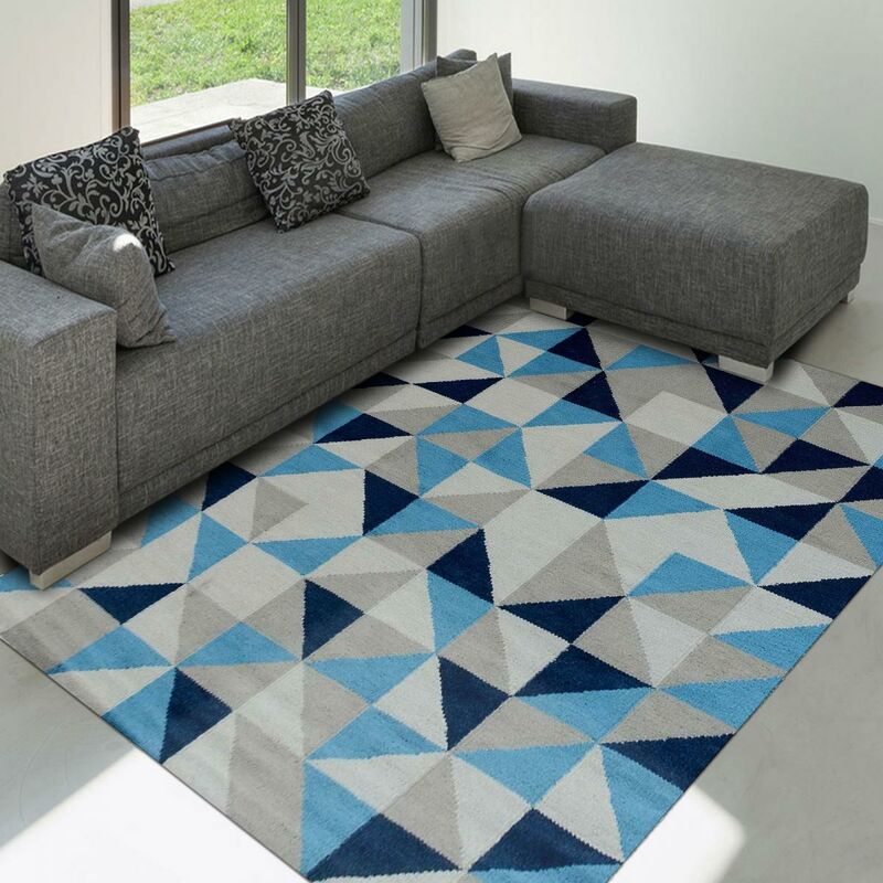 

Dezenco - Kilim Diviando Tapis Tapis Lana Azul Lana - Bleu