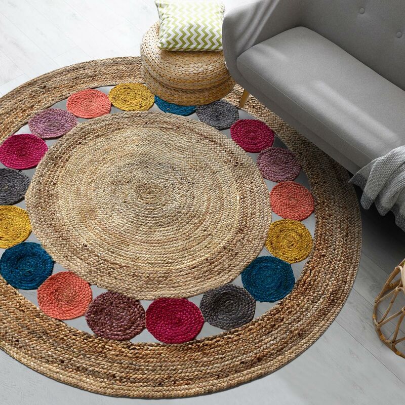 

Rug Redondo JT Rondarond en yute multicolor - Multicolore
