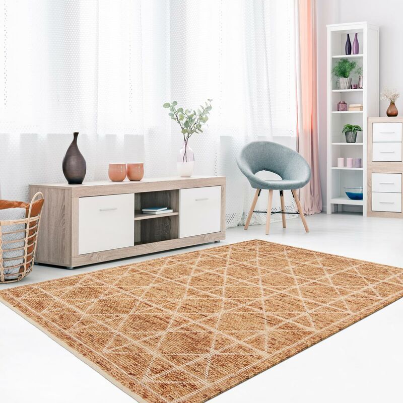 

Kilim entrada alfombra 60x110 cm rectangular LOSODANCE Naranja tejida a mano adecuado para calefacción por suelo radiante - Orange