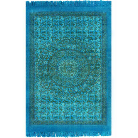 Turquoise Rug, Eton Teal Tufted Wool Area Rug