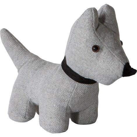 GALLERY DIRECT Killburn & Scott Herringbone Dog Door Stop Weighted Filled Novelty Grey 26cm