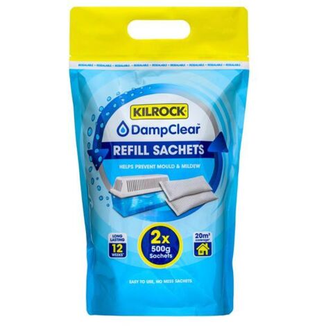 Kilrock DampClear Refill Sachets 1Kg - Moisture Absorbent Bags