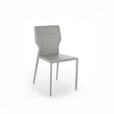 Kim Chaise en éco-cuir gris 2 pcs