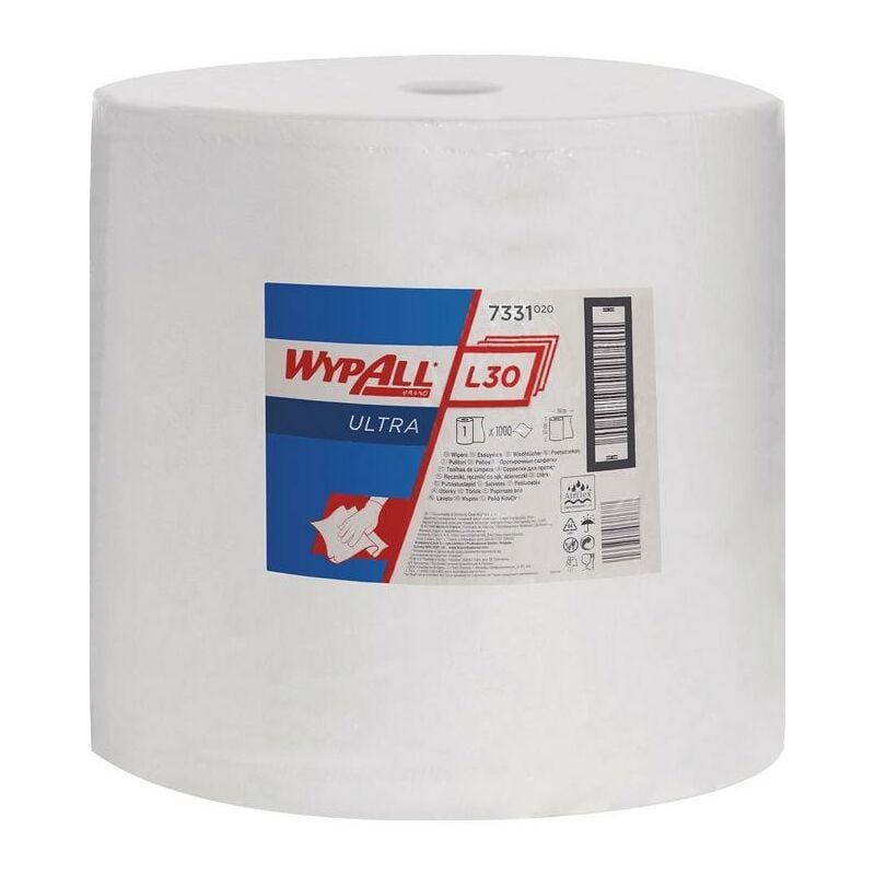 Kimberly-clark - Torchon wypall L30 7331 L380xl370env. mm blanc 3 couches